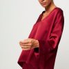 Women Sea Me Happy Tops And Blouses | Alba, Woven Shiny Top Dark Red