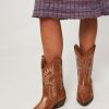 Women Ivylee Copenhagen Boots | Frances, Leather Low Western Boots Cognac