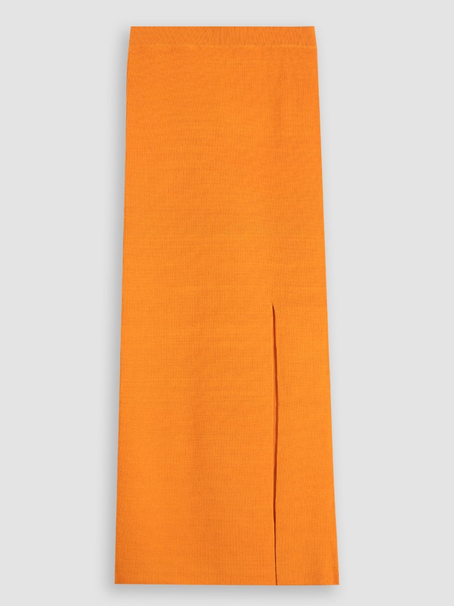 Women Suncoo Skirts | Fanta, Viscose Mix Knitted Skirt Orange