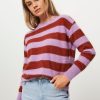 Women Bellerose Sweaters And Cardigans | Datipe, Angora Mix Jumper With Striped Pattern Lilac