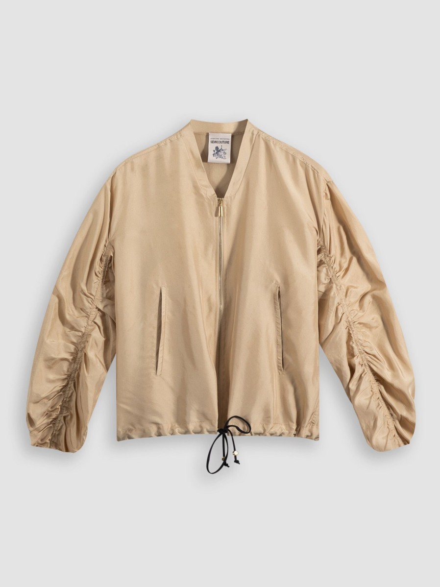 Women Semicouture Blazers And Jackets | Silk Jacket Sand