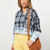 Women Five Paris Tops And Blouses | Caelia, Cotton Blouse With Checkered Pattern Dark Blue