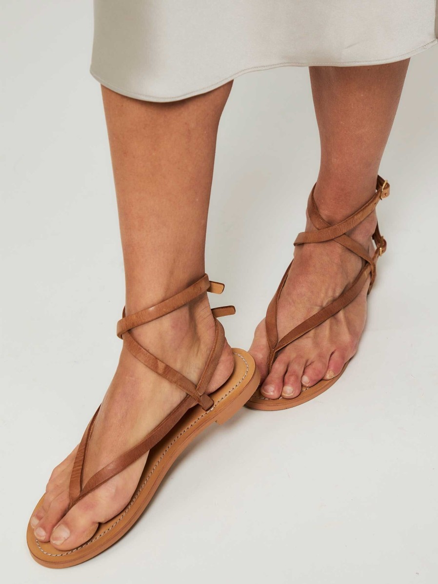 Women Ivylee Copenhagen Sandals | Olive, Leather Sandals Cognac