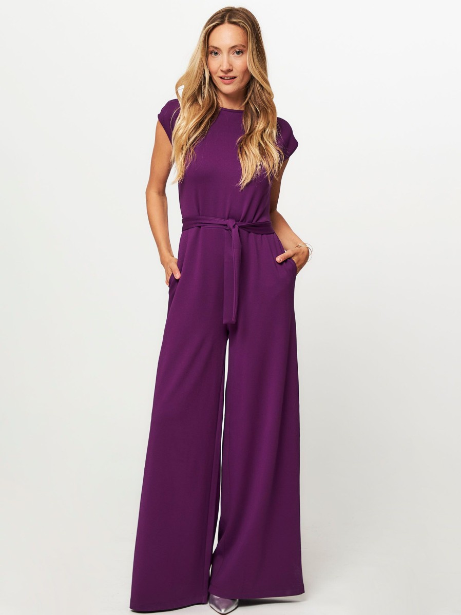 Women Nathalie Vleeschouwer Pants And Jumpsuits | Carlito, Rayon Mix Jumpsuit Purple