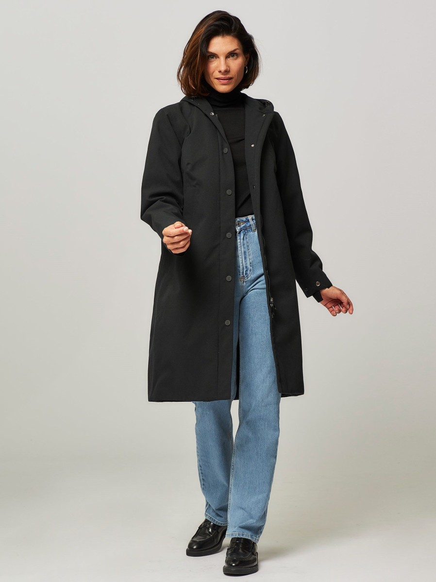 Women Welter Shelter Outerwear | Not So Long Tube, Technical Lined Parka Black