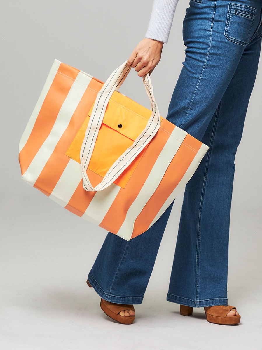 Women Bellerose Bags | Lormina, Striped Shopper Orange