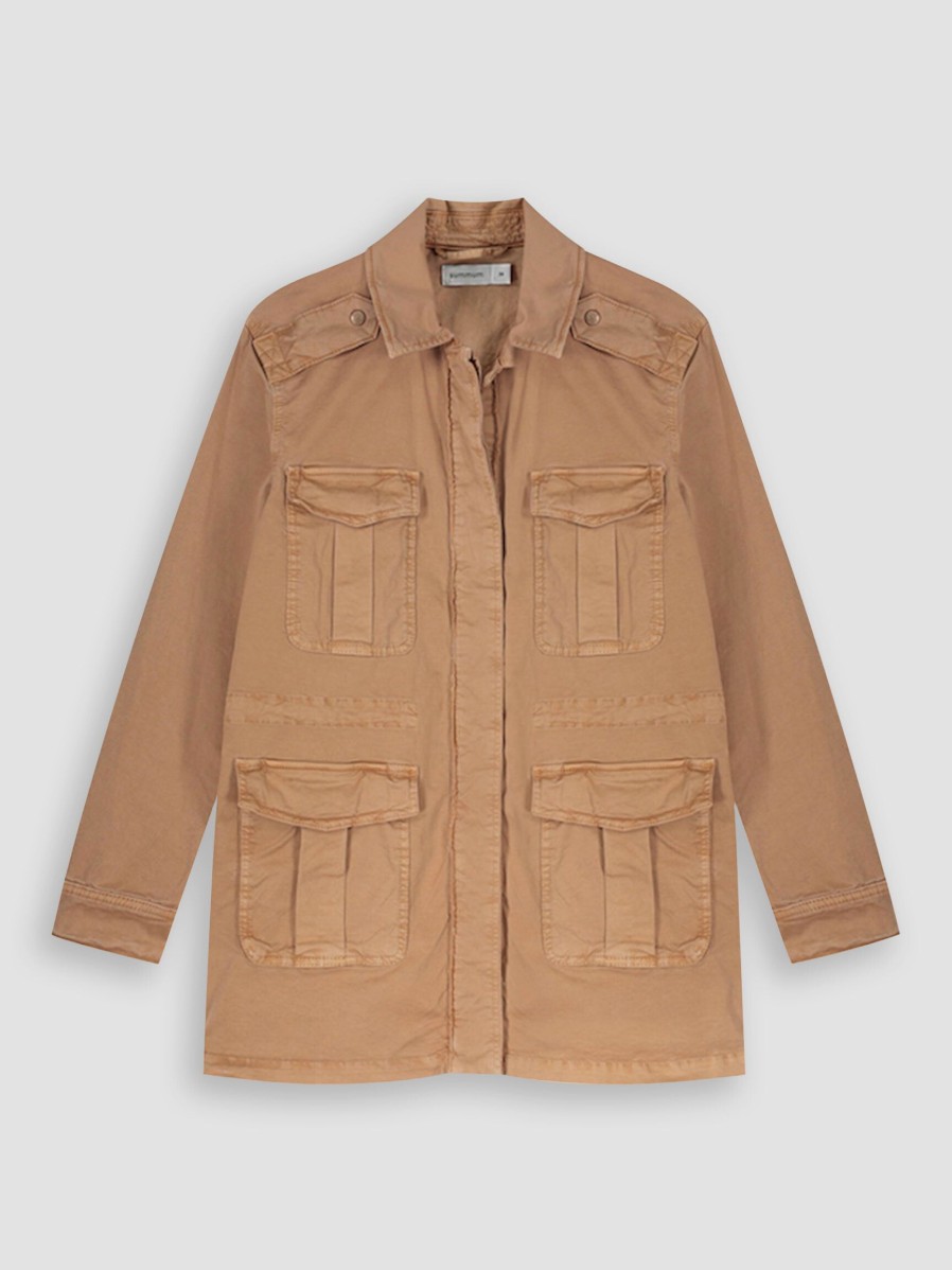 Women Summum Blazers And Jackets | Cotton Utility Jacket Camel