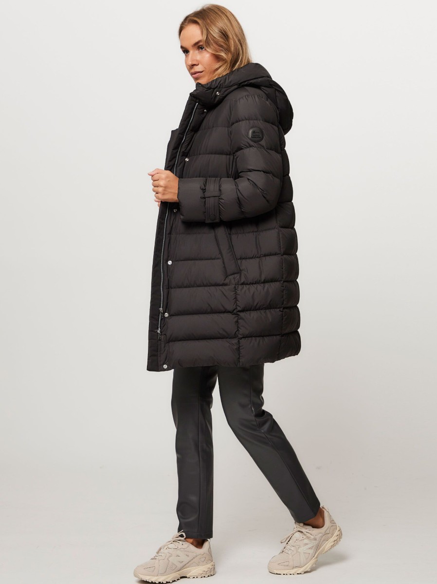 Women Woolrich Outerwear | Ellis, Padded Technical Jacket Black