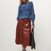 Women La Fee Maraboutee Skirts | Tresse, Leatherlook A-Line Skirt Brown