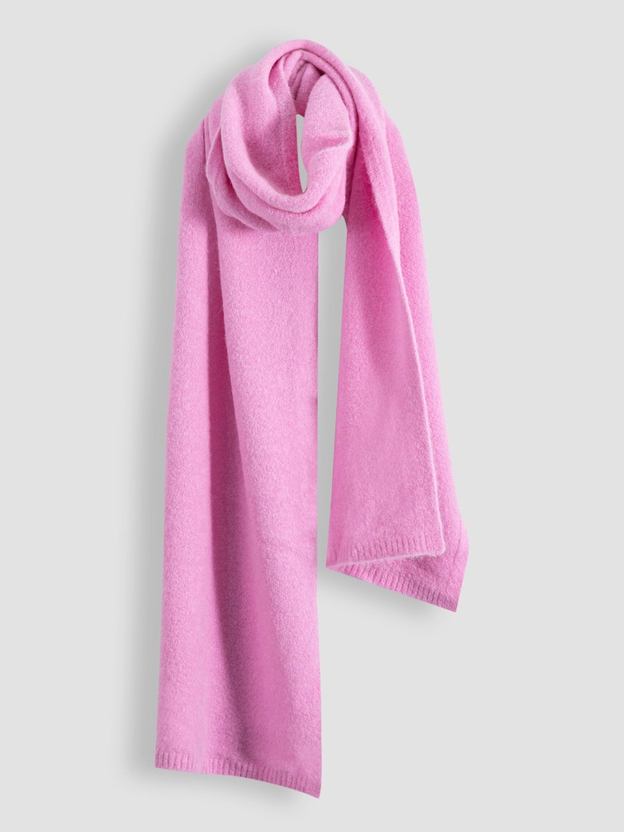 Women Knit-ted Scarves | Evi, Merino Wool Mix Scarf Pink