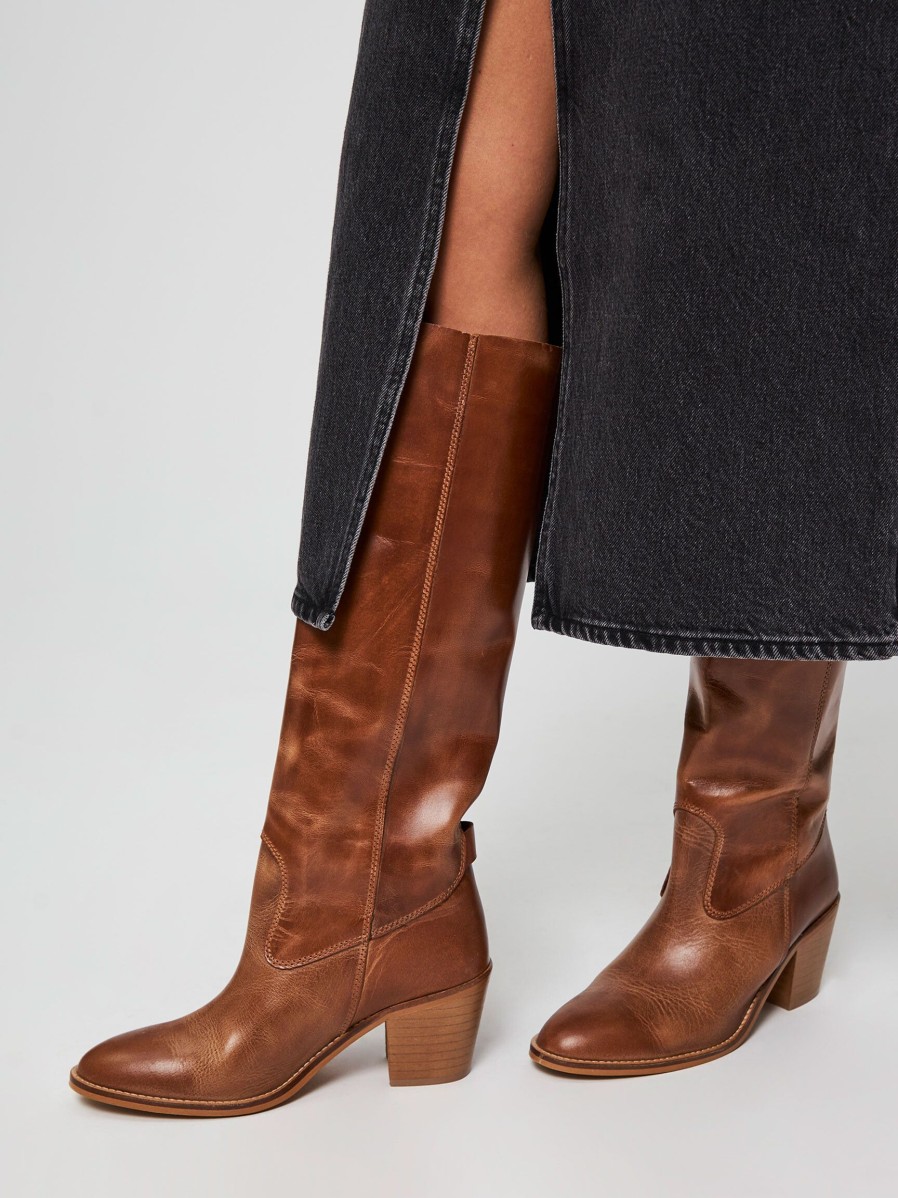 Women Ivylee Copenhagen Boots | Jenny, Leather High Boots Camel