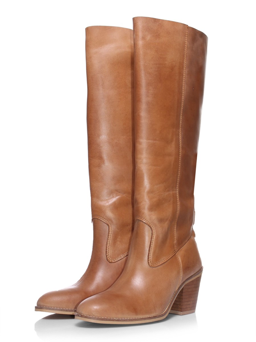 Women Ivylee Copenhagen Boots | Jenny, Leather High Boots Camel