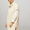 Women Yaya Outerwear | Wool Mix Poncho Ecru