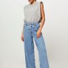 Women Ganni Jeans | High Waist Wide Leg Jeans Blue