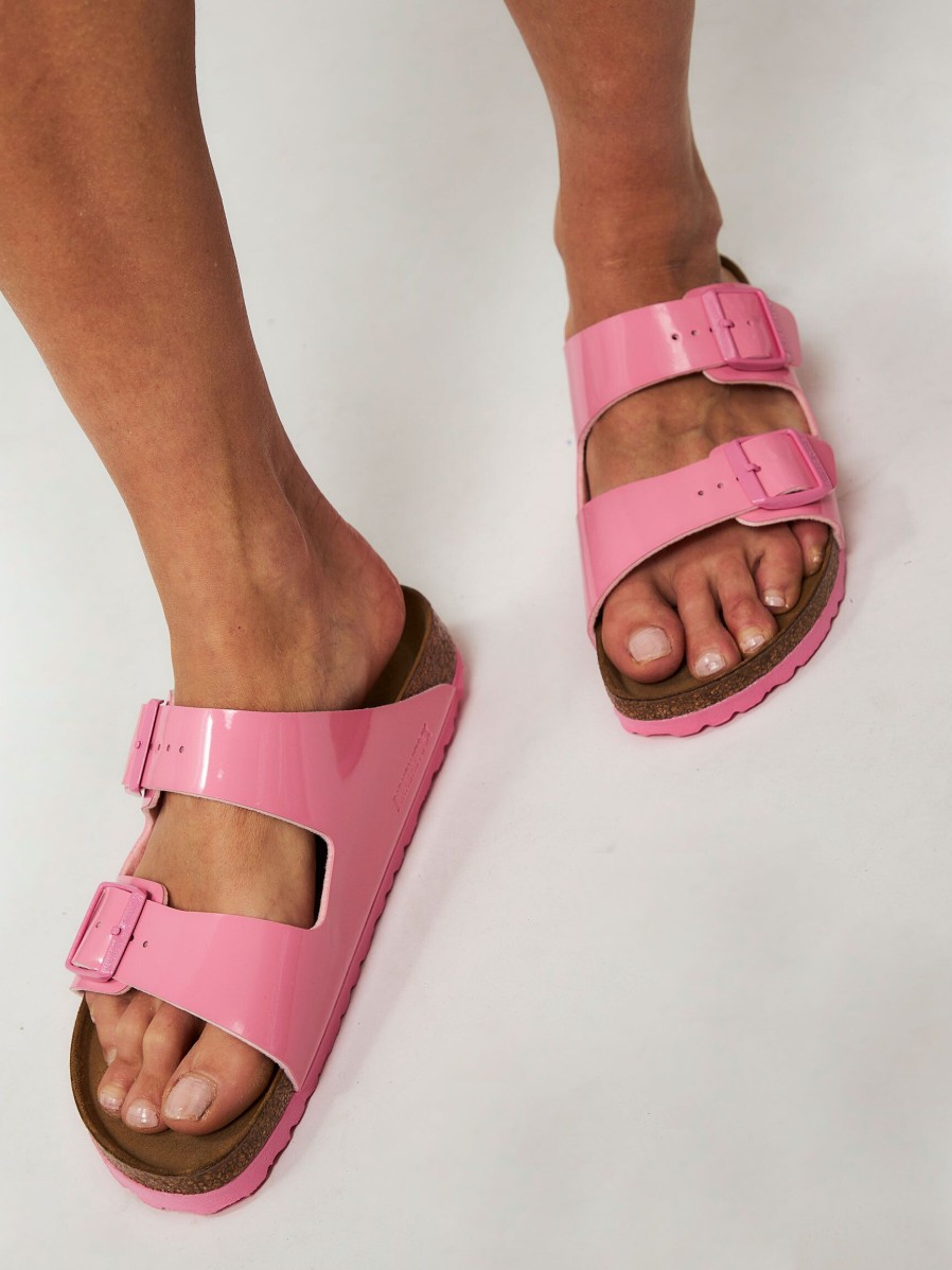 Women Birkenstock Flip Flops | Arizona, Patent Leather Flip Flops Pink