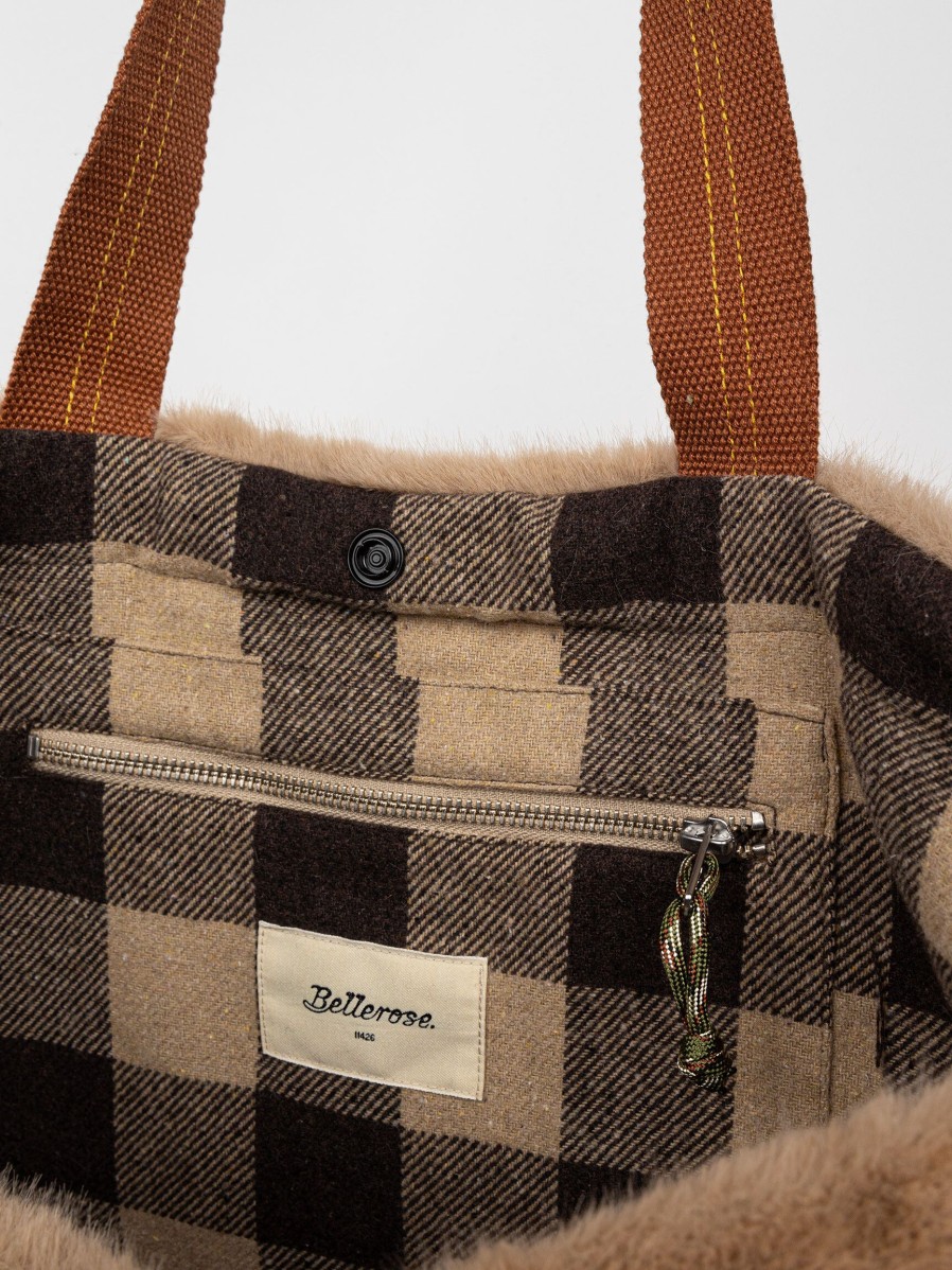 Women Bellerose Bags | Hommie, Woven Fake Fur Shopper Brown