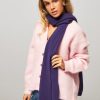 Women Colorful Standard Scarves | Merino Wool Melange Scarf Purple