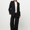 Women Graumann Pants And Jumpsuits | Selma, Cotton Mix Wide Leg Trousers Black