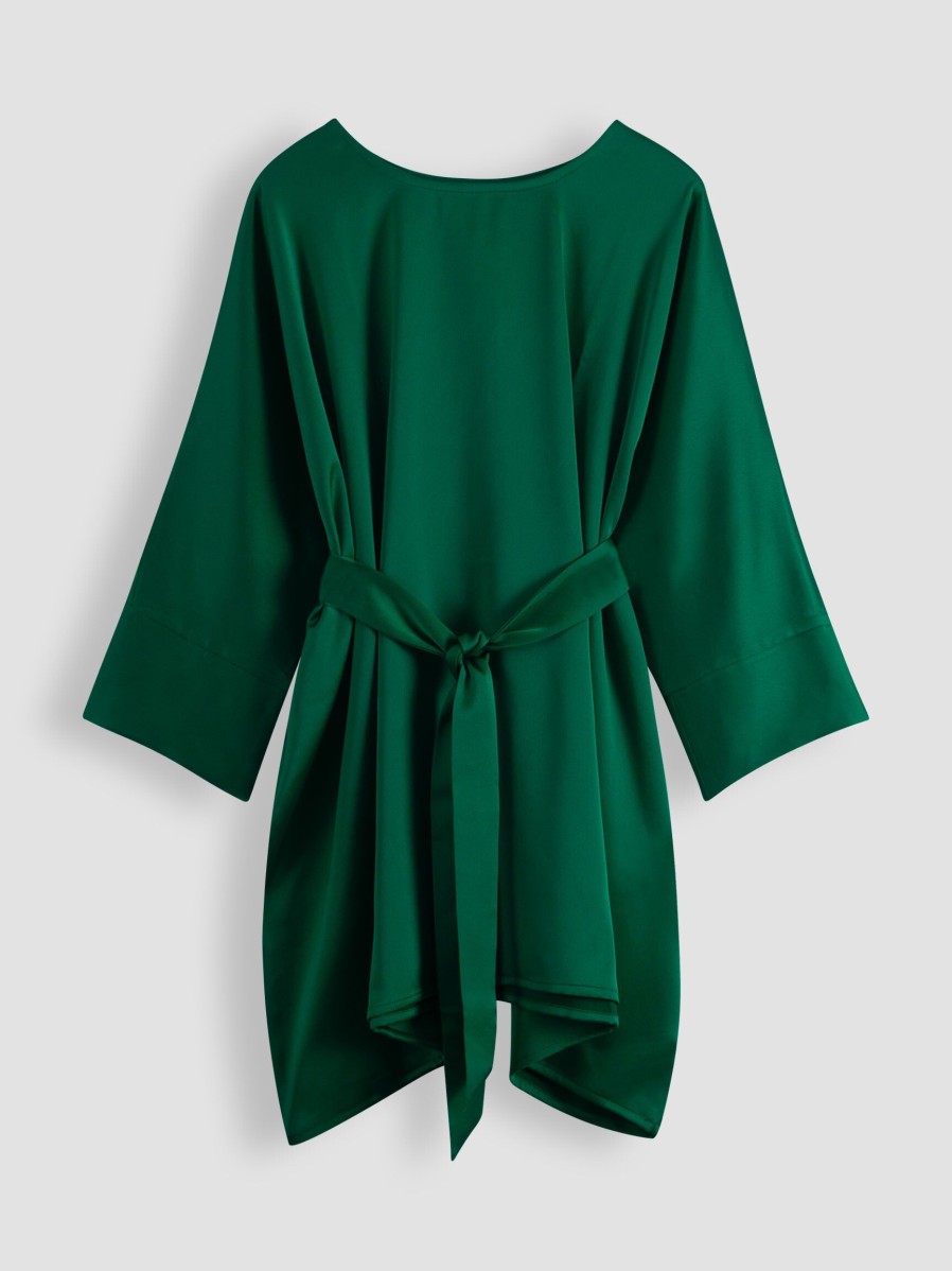 Women Sea Me Happy Dresses And Tunics | Soraya, Woven Shiny Dress Dark Green