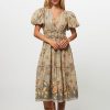 Women Ulla Johnson Dresses And Tunics | Eloisa, Cotton/Viscose Mix Dress With Print Ecru