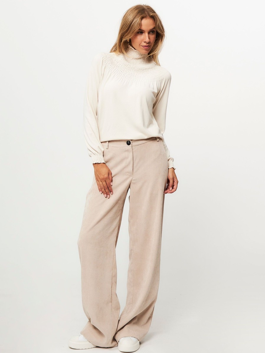 Women Alchemist Pants And Jumpsuits | Daphne, Woven Ribcord Trousers Sand