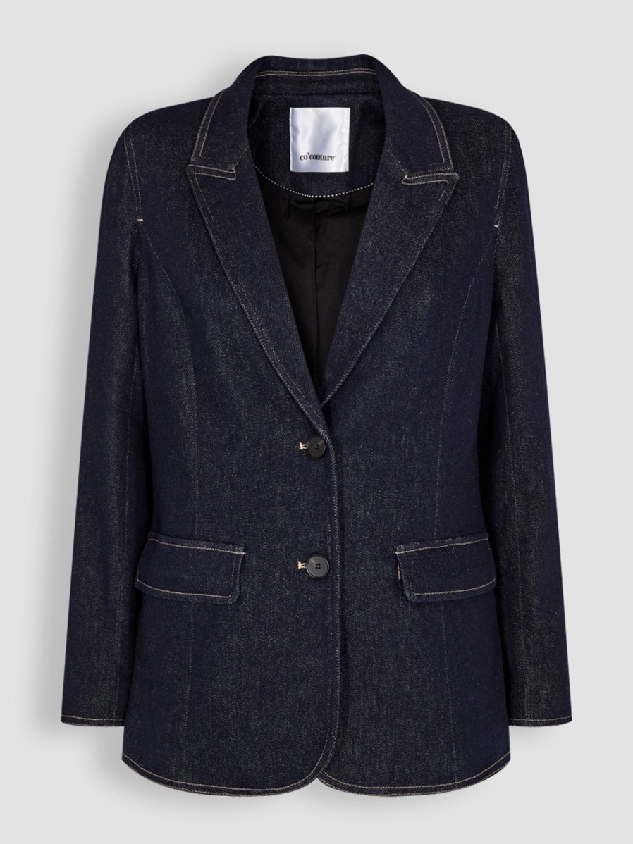 Women Co'Couture Blazers And Jackets | Duncan, Denim Blazer Dark Blue