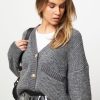 Women Munthe Sweaters And Cardigans | Elma, Wool Mix Melange Cardigan Grey