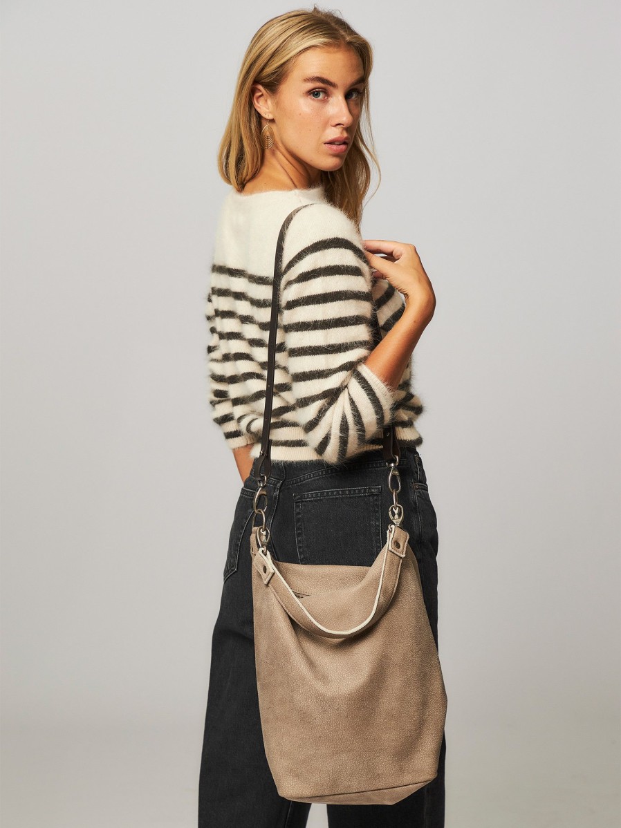 Women Ellen Truijen Bags | Chunky, Leather Shoulderbag Browngrey