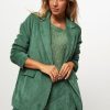 Women Alchemist Blazers And Jackets | Danae, Woven Ribcord Blazer Green