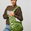 Women Mads Norgaard Bags | Poly, Woven Padded Shopper With Print Lime Green