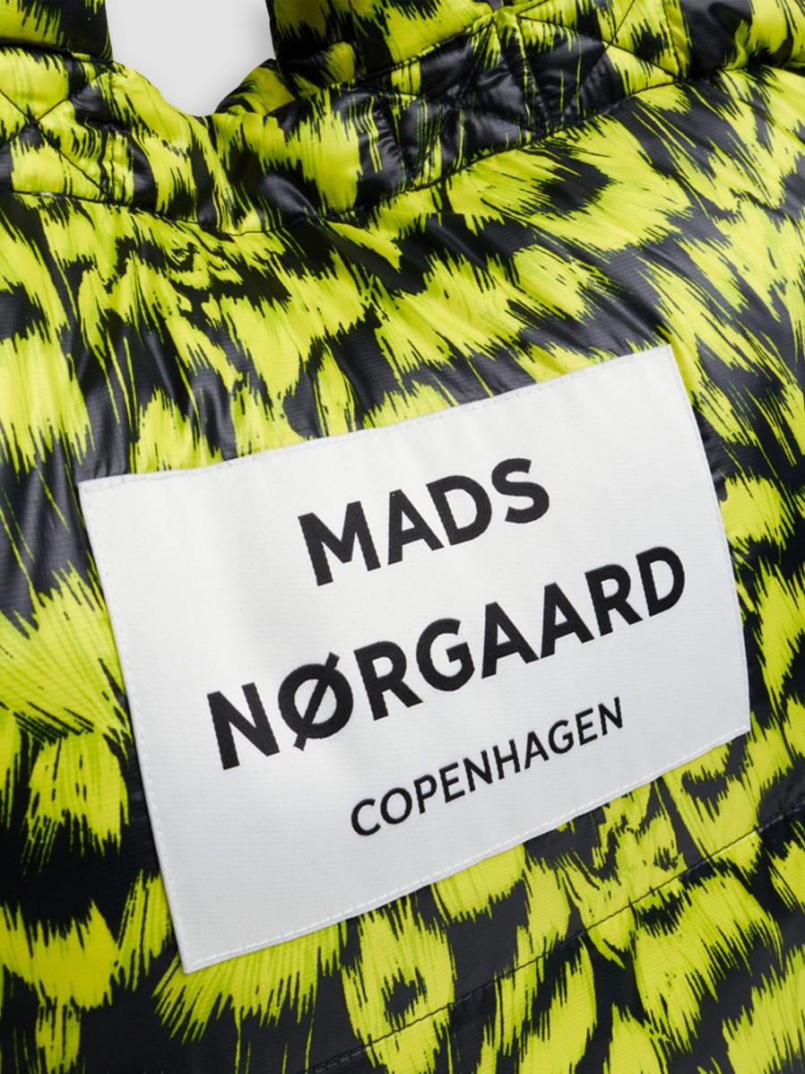 Women Mads Norgaard Bags | Poly, Woven Padded Shopper With Print Lime Green