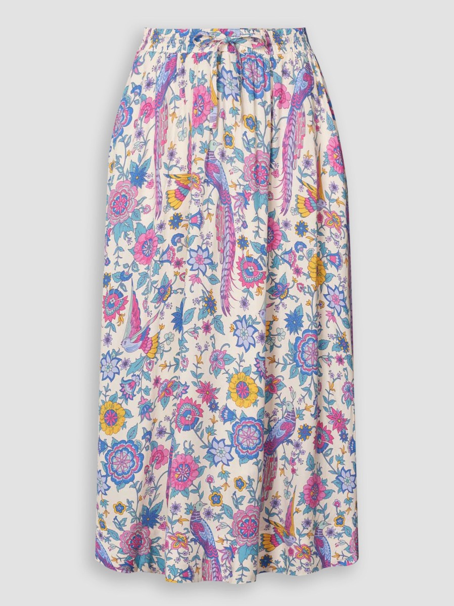 Women Lollys Laundry Skirts | Bristol, Cotton Skirt With Print Ecru