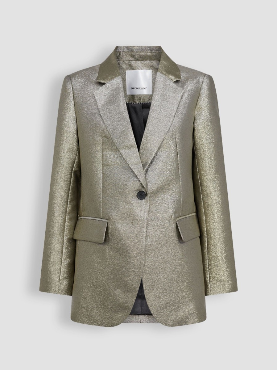 Women Co'Couture Blazers And Jackets | Sparkle, Woven Blazer With Lurex Gold Colour