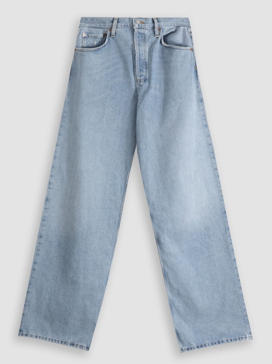 Women Agolde Jeans | Low Slung Baggy Fit Jeans Blue