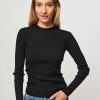 Women Drykorn Sweaters And Cardigans | Erma, Wool Mix Rib Jumper With Lurex Black