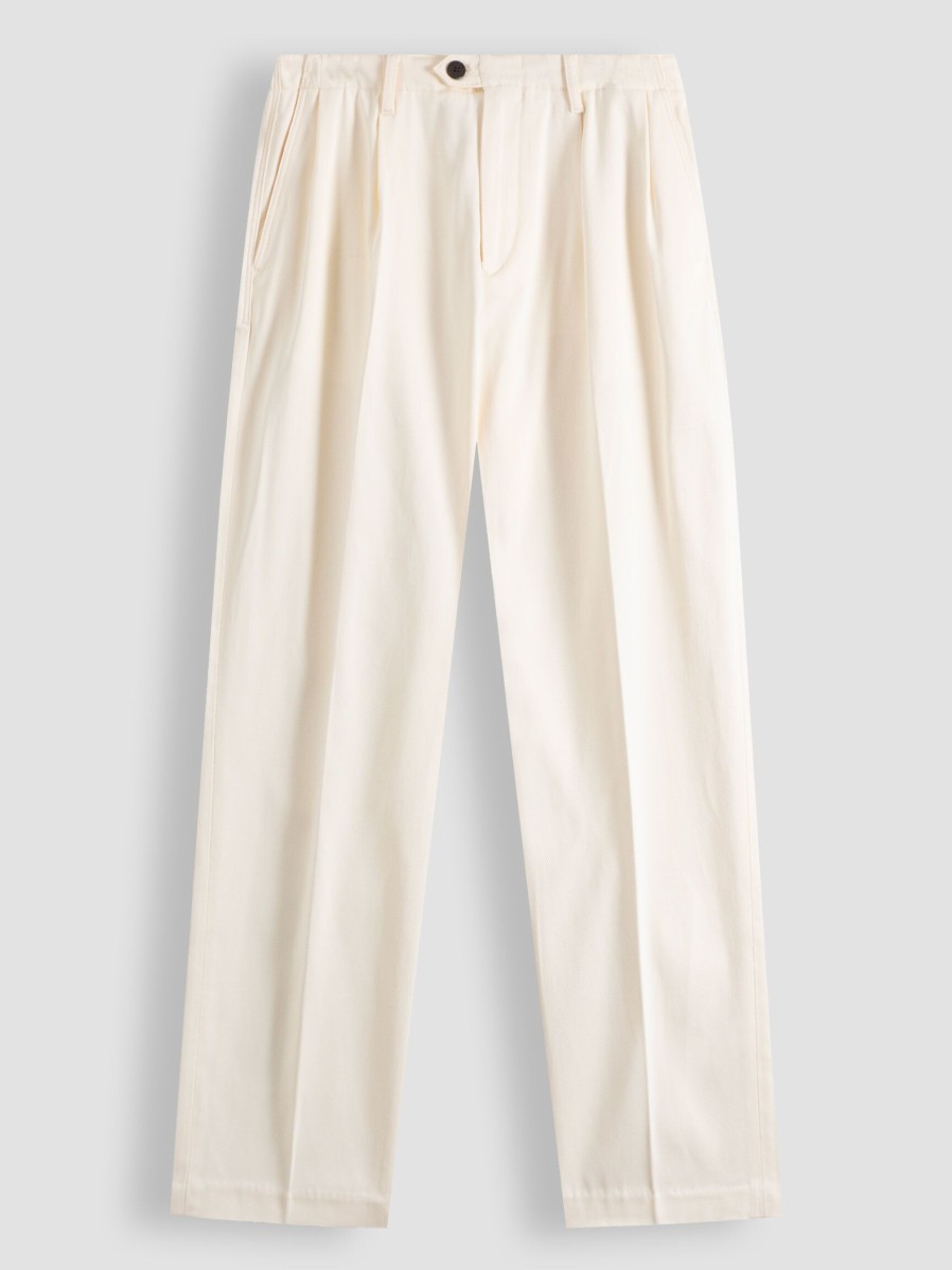 Women Tommy Hilfiger Pants And Jumpsuits | Cotton Trousers Ecru