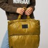 Women Mads Norgaard Bags | Ripstop, Woven Padded Shopper With Pattern Olive Green