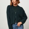 Women Drykorn Sweaters And Cardigans | Savin, Wool Mix Cardigan Dark Green