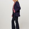 Women Fabienne Chapot Blazers And Jackets | Roger, Rayon Mix Blazer With Pinstripe Dark Blue