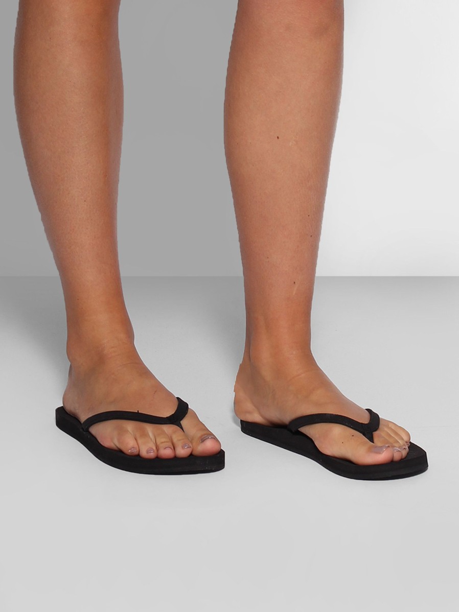 Women Indosole Flip Flops | Recycled Rubber Flip Flops Black