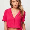 Women Another-Label Tops And Blouses | Fitou, Cotton Cropped Blouse Pink