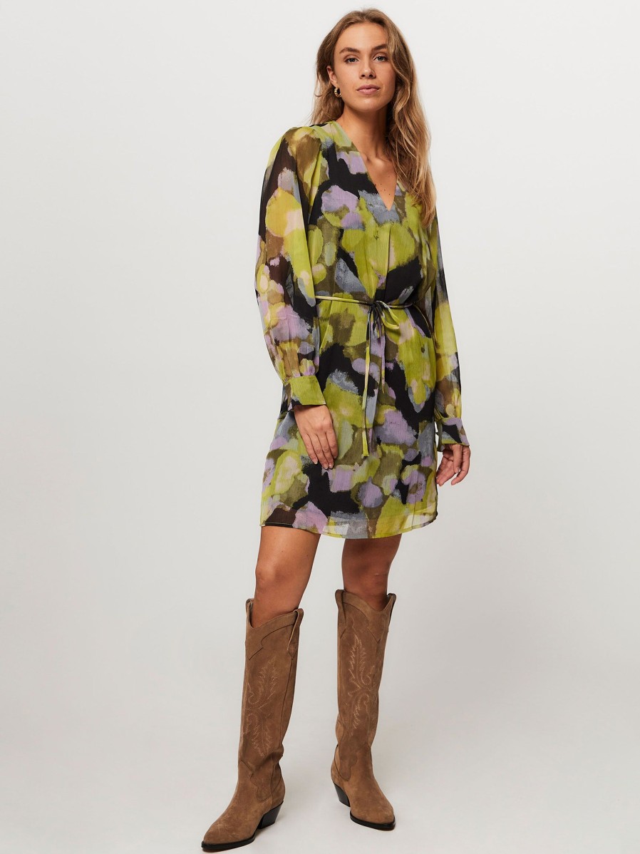 Women Freebird Dresses And Tunics | Day, Woven Dress With Print Lime Green