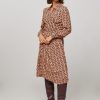 Women Summum Dresses And Tunics | Viscose Wrap Over Dress With Print Orange