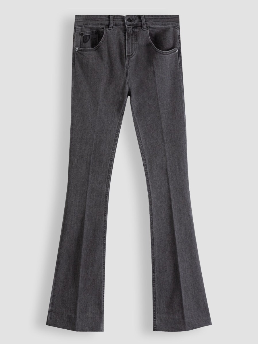 Women Lois Jeans | Melrose, Mid Waist Flared Jeans Dark Grey