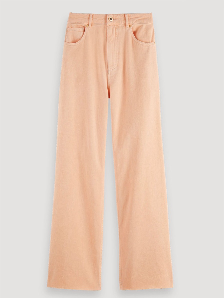 Women Scotch & Soda Women Jeans | Organic Cotton High Waist Wide Leg Jeans Peach