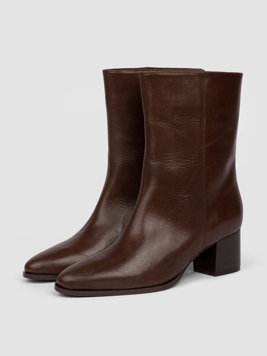 Women Ellen Truijen Boots | Mel, Leather Low Boots Brown