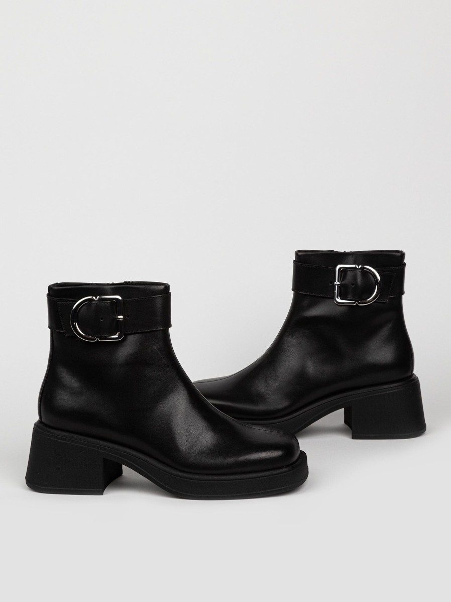 Women Vagabond Shoemakers Boots | Dorah, Leather Ankle Boots Black