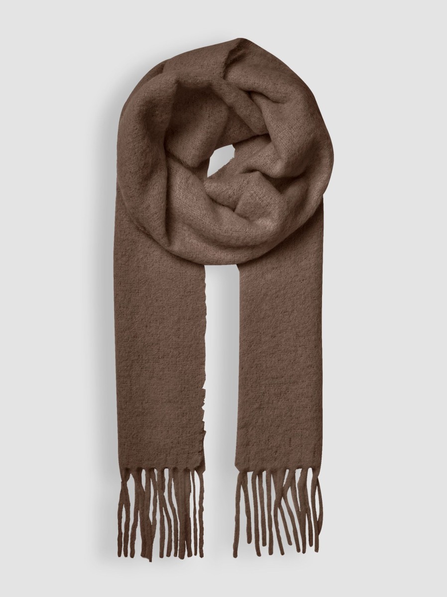 Women Samsoe Samsoe Scarves | Tina, Alpaca Mix Scarf Brown