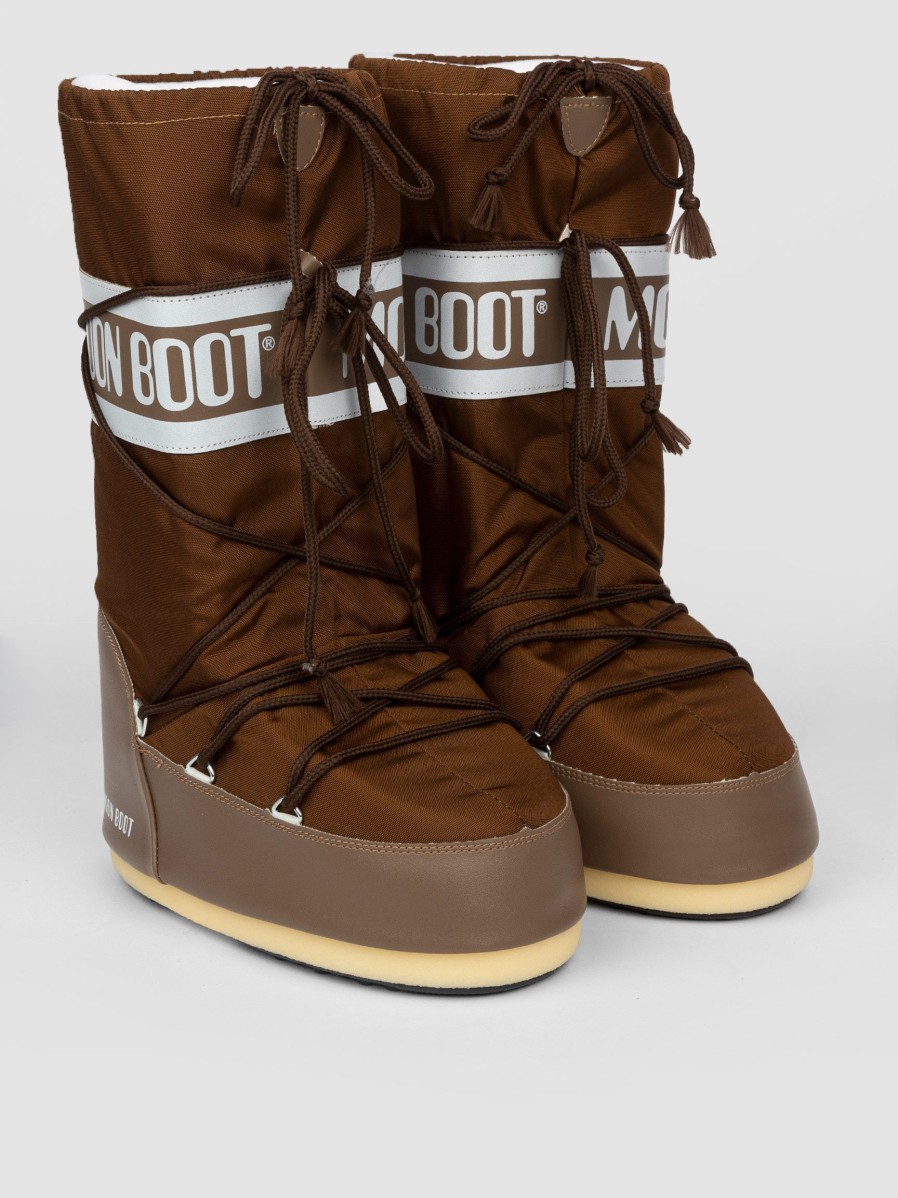 Women Moon Boot Boots | High Padded Nylon Snowboots Brown