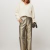 Women Co'Couture Pants And Jumpsuits | Sparkle, Woven Wide Leg Trousers With Lurex Gold Colour